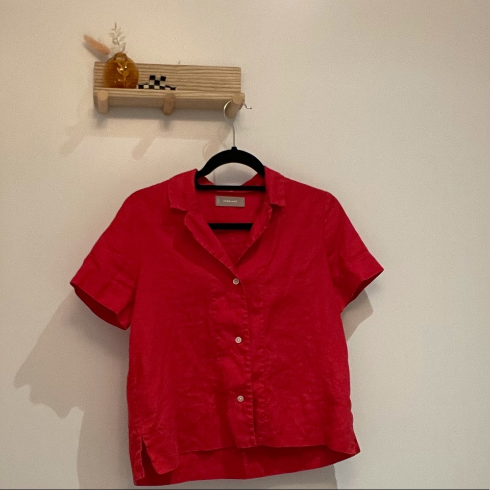 Everlane Linen Notch Short Sleeve Shirt